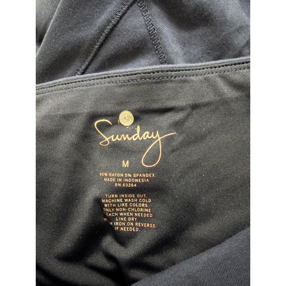 Sunday Athletic Leggings Straight Leg Womens Med Stretch Pull On Blue Pockets‎ - Picture 7 of 7